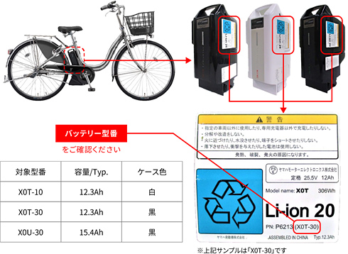 高速配送 新品YAMAHA電動自転車用バッテリーX2P（XOT-22）12.3Ah