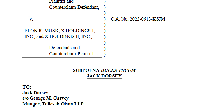 イーロン マスク氏 Twitter買収をめぐる裁判でジャック ドーシー氏に召喚状 Itmedia News イーロン マスク氏 Twitter買収をめぐる裁判でジャック ドーシー氏に召喚状 Itmedia News
