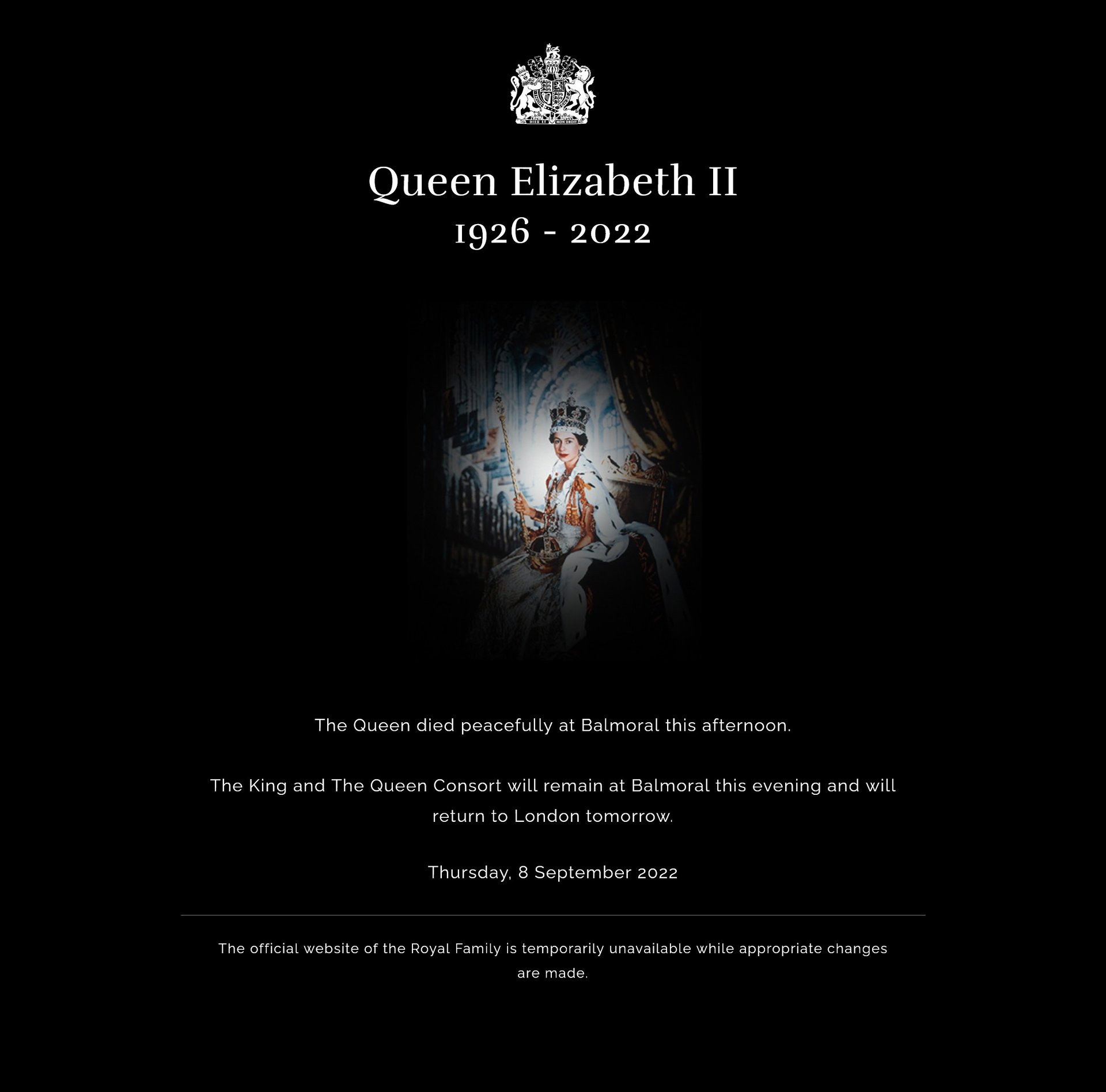 英エリザベス女王が死去 公式サイトも喪に服す - ITmedia NEWS