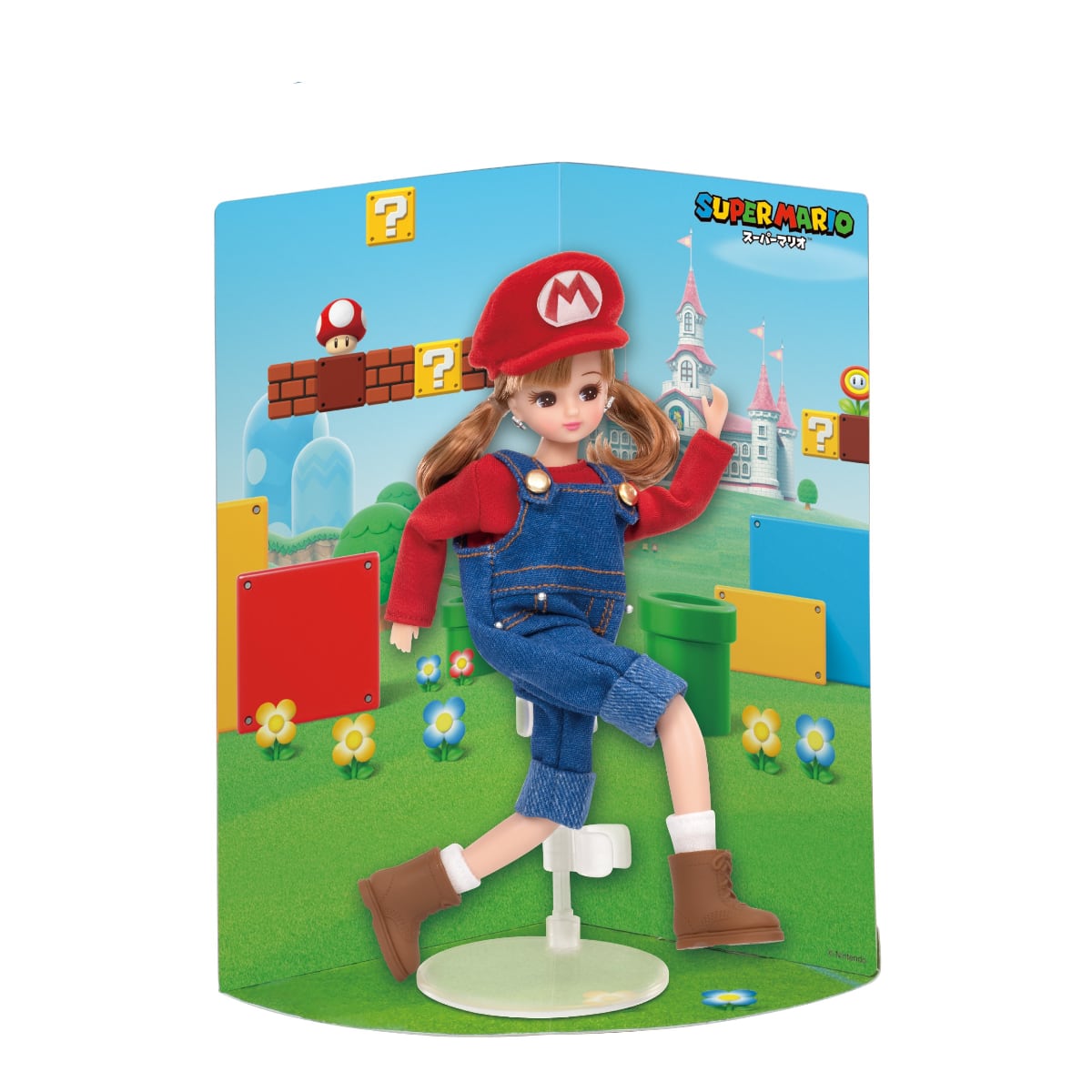 マリオのコスプレした「リカちゃん」、3月発売 ハテナブロックのバック