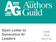 全米作家協会、生成AI大手に「トレーニングに著作を無断で使うな」公開書簡