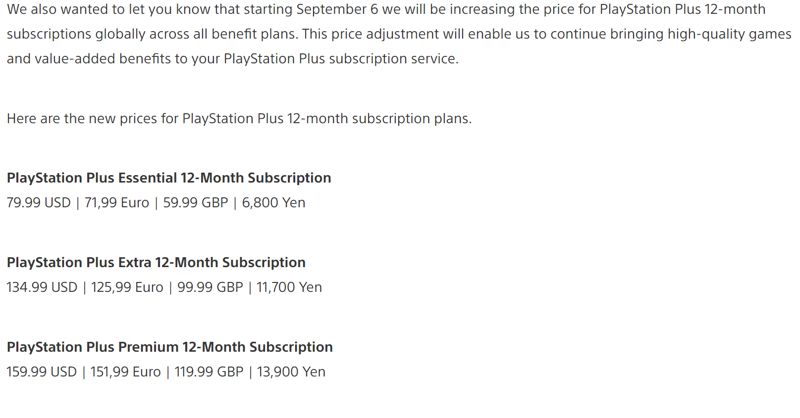 PlayStation Plus Subscription Price Will Increase in September