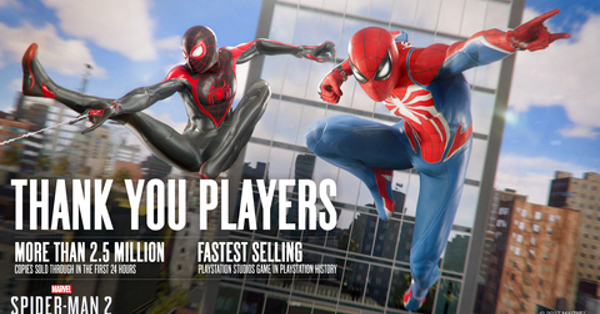 PS5の「Marvel's Spider-Man 2」、発売1日で250万本超の史上最速 