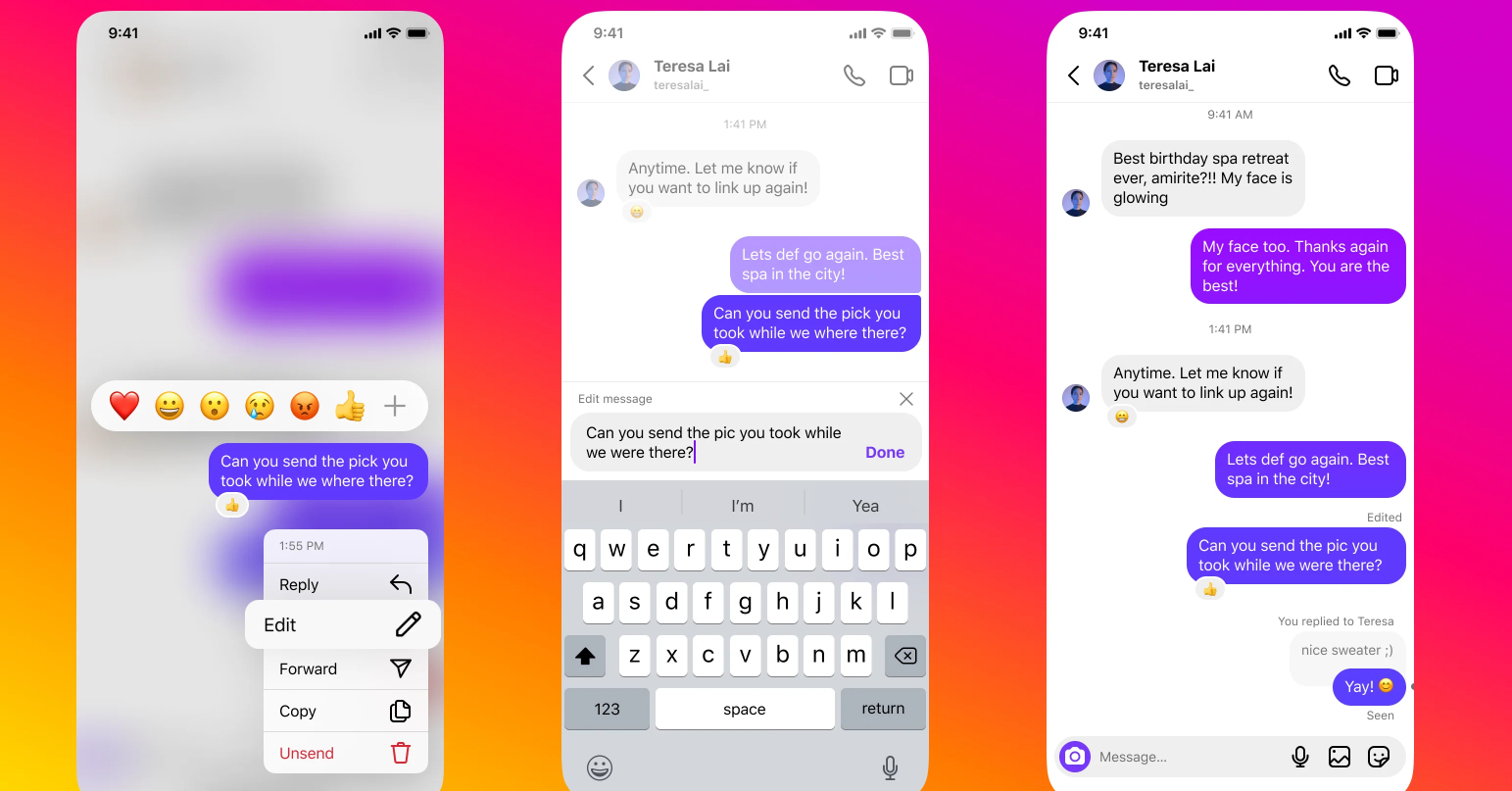 Instagram、投稿後15分以内ならメッセージを編集可能に - ITmedia NEWS