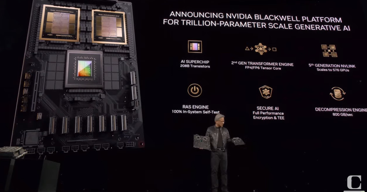 [B! NVIDIA] NVIDIA、GPUプラットフォーム「Blackwell」発表 「兆パラメータ規模のAIモデル実現」