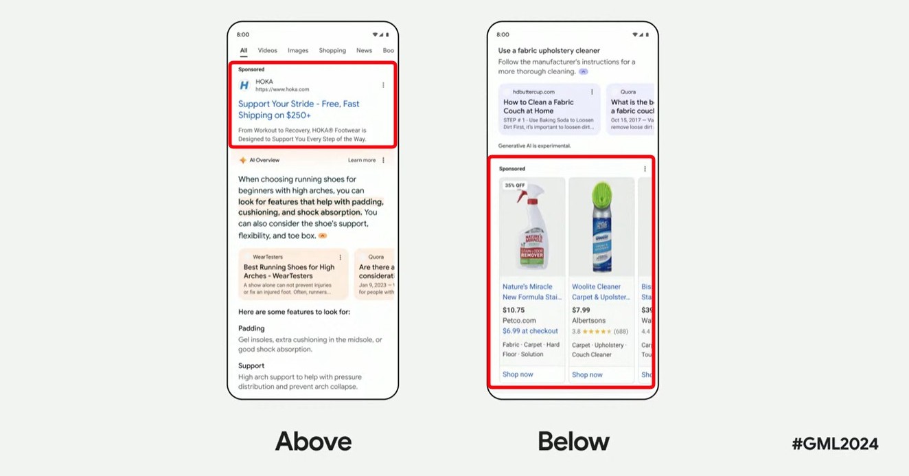 Google、「AI Overview」の上下に広告を表示させるテストを米国で開始へ