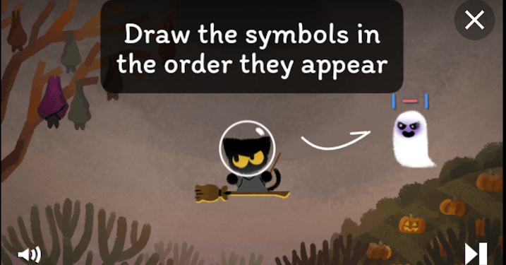 黒猫モモ  ページ 今年のハロウィンGoogle Doodleは黒猫モモ大活躍の幽霊退治ゲーム