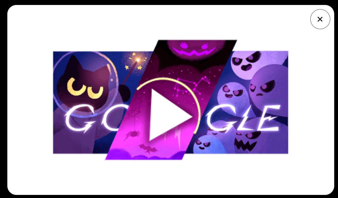 黒猫モモ  ページ 今年のハロウィンGoogle Doodleは黒猫モモ大活躍の幽霊退治ゲーム