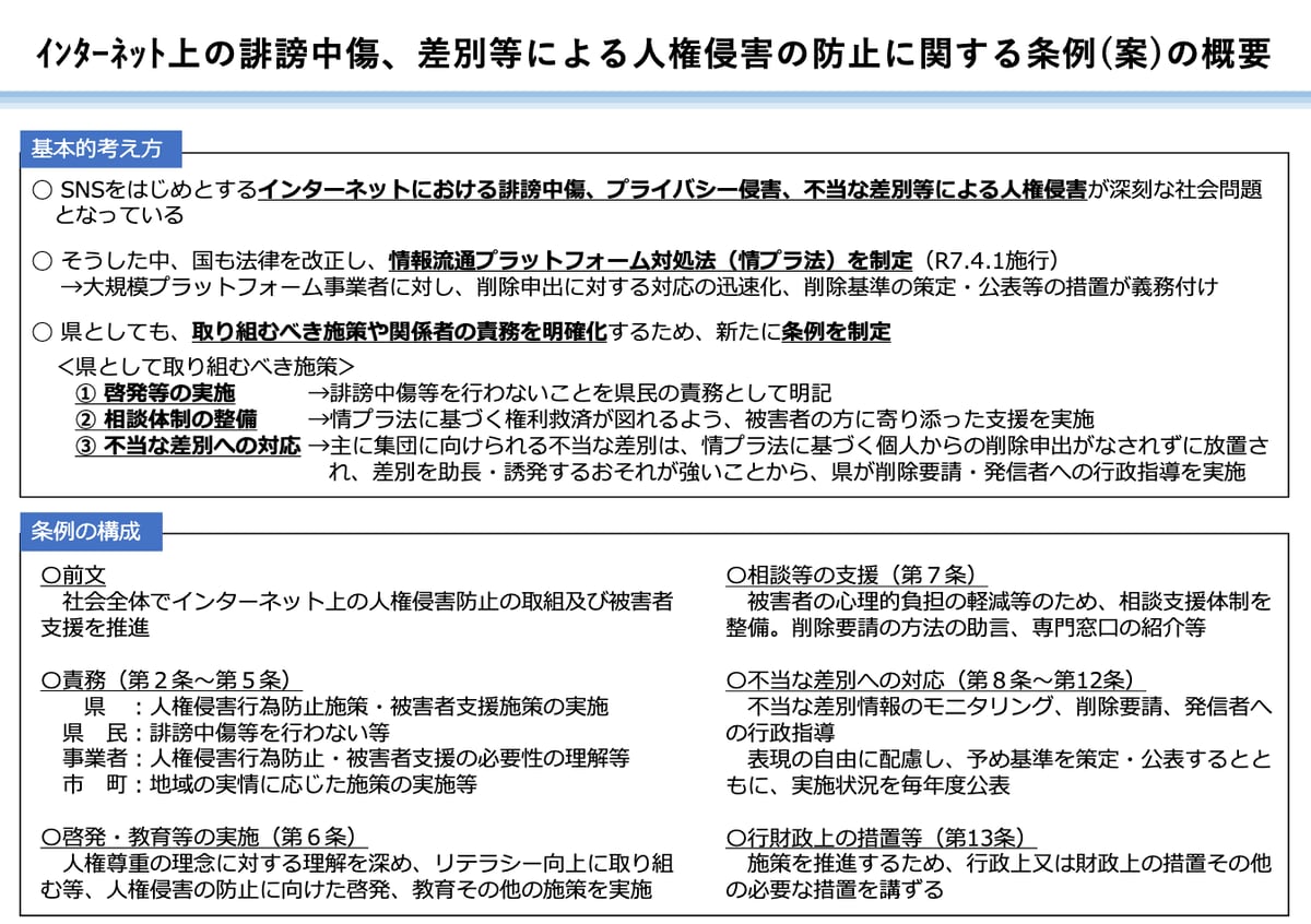 兵庫県、知事がSNS投稿などの削除要請できる条例案 人種、信条、性的指向などの差別対策で