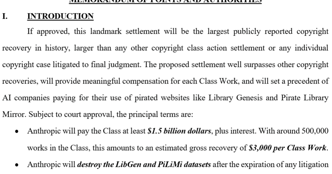 Anthropic著作権侵害訴訟、和解へ──史上最高額の著作権回収に