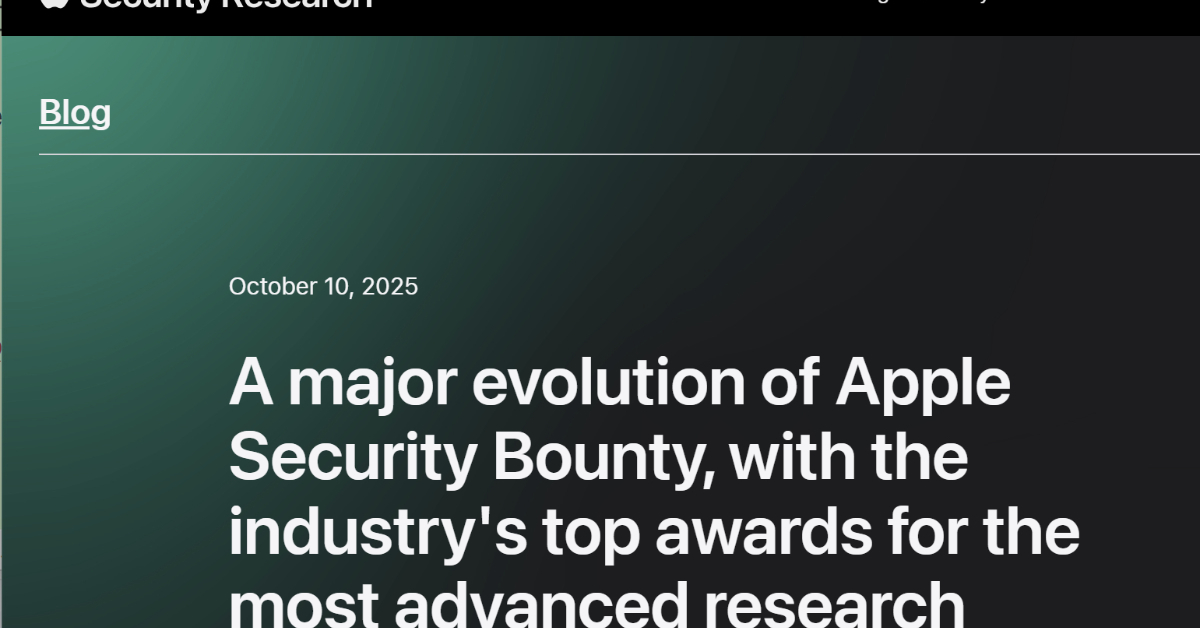Apple、セキュリティ報奨金を最高200万ドル(約3.5億円)に倍増