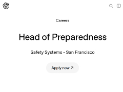 OpenAI�A�Ő�[AI�̃��X�N�ɔ�����V�ӔC�҂��W�@�N���8000���~���u�X�g���X�t���Ȏd���v��CEO