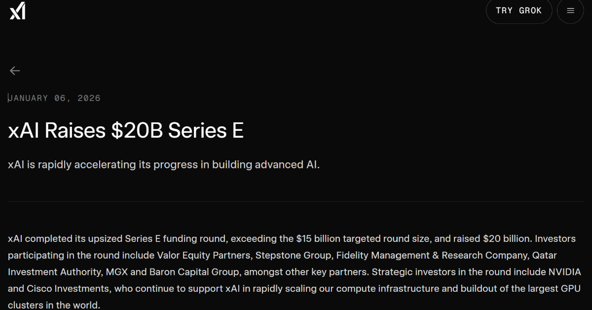 xAI、200億ドル（約3兆円）調達　NVIDIAも出資で「Grok 5」開発を加速