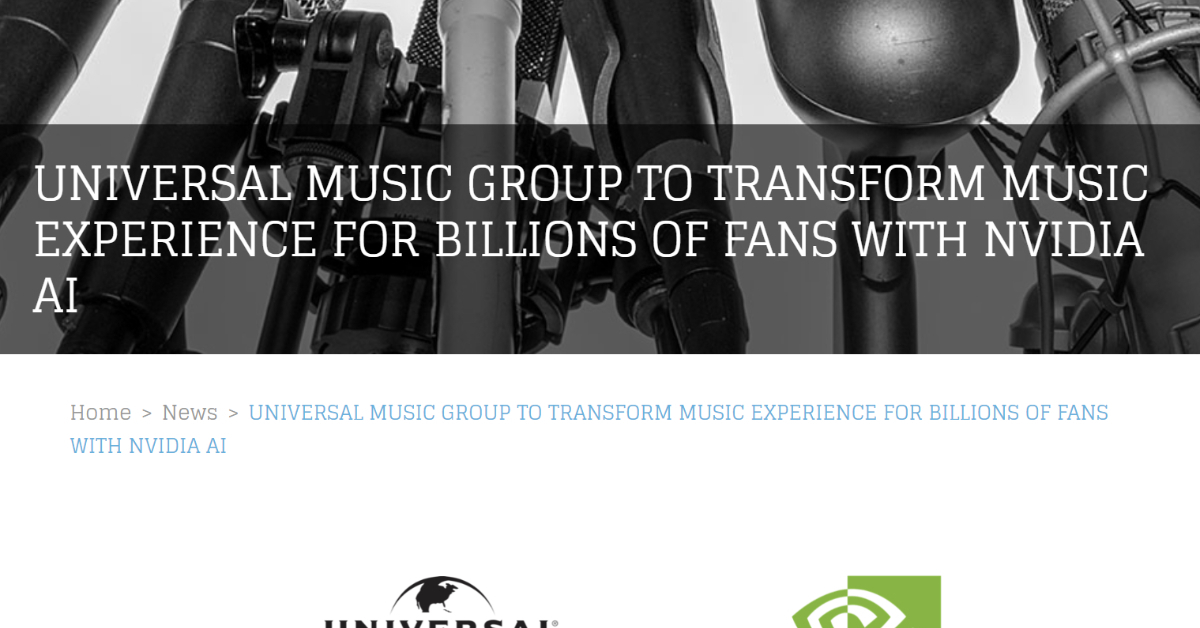 UMGとNVIDIAが提携、音楽AIで新体験を構築　アーティスト保護を堅持