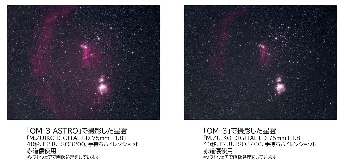 赤い星雲を色鮮やかに、「OM-3」ベースの天体撮影専門カメラ、受注生産開始