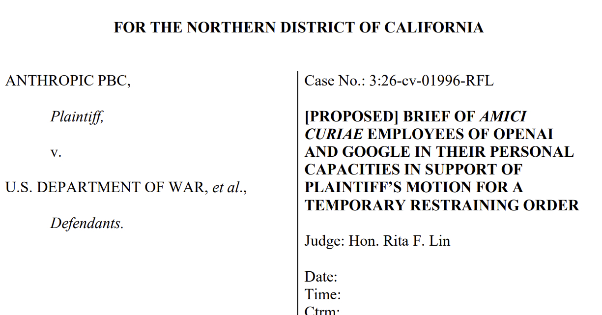 Anthropicがトランプ政権を提訴　GoogleやOpenAIの従業員がアミカスブリーフ提出 - ITmedia NEWS