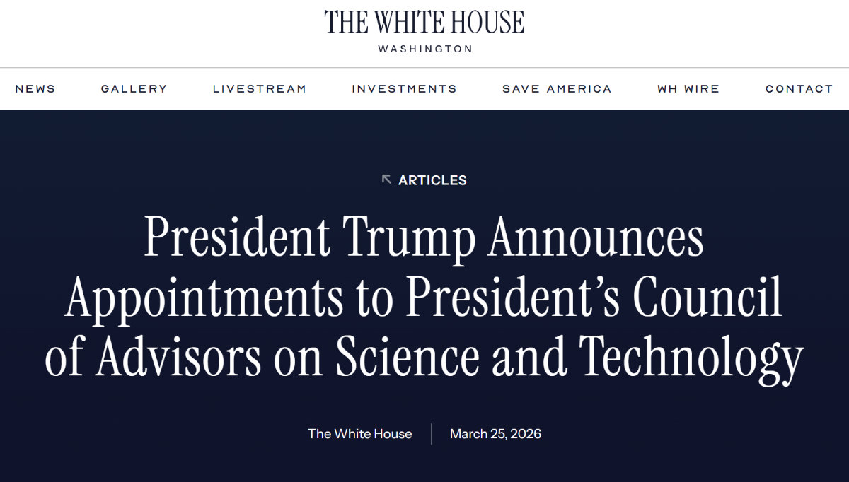 トランプ政権、新PCAST（科学技術諮問委員会）メンバー発表──ザッカーバーグ氏やフアン氏などIT産業界中心 (マスク氏はいない) [少考さん★]