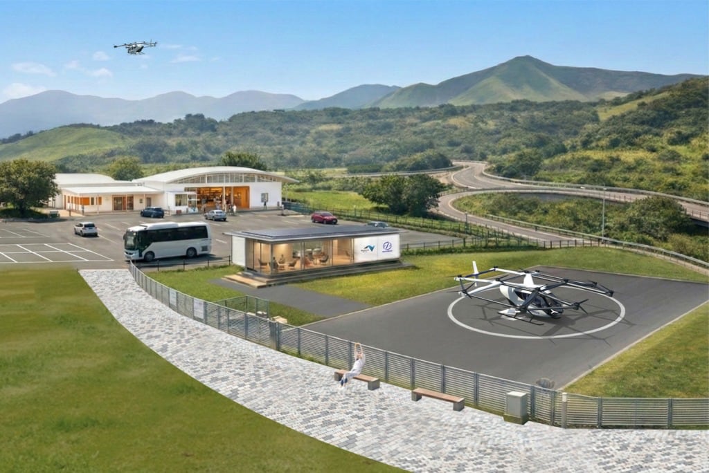 空飛ぶクルマ”のSkyDriveとNEXCO西日本が連携協定 SA・PAからの遊覧