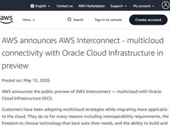 AWS�AOracle Cloud�ƕ�ԂŒ�������uAWS Interconnect-multicloud�v�V�@�\���v���r���[�@Google Cloud�Ƃ̐ڑ��ɑ���