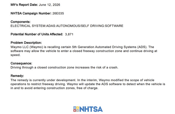  nhtsa