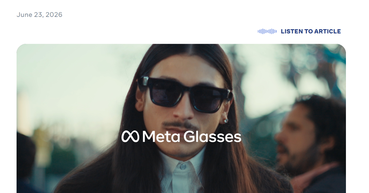 Meta、初の自社ブランドAIグラス「Meta Glasses」を北米などで発売 299ドルから