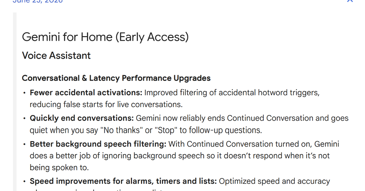 Google Home最新アップデート、Gemini for Homeで応答速度改善や誤起動防止など