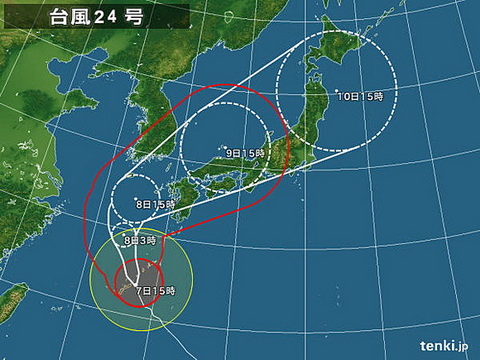台風24号 沖縄本島に接近 8日は九州上陸の見込み ねとらぼ