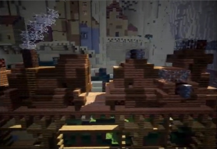 Minecraftでラピュタ再現 動画 待望の第2弾が公開 パン食べる洞窟もロボット兵もみんなブロック ねとらぼ