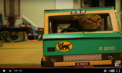 デコトラならぬ ネコトラ クロネコヤマトの段ボールで作った ネコ用トラック がよくできてる ねとらぼ