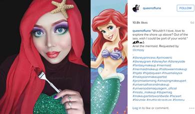 ディズニープリンセスに変身する ヒジャブ女子 Instagramのフォロワーは万超えに ねとらぼ