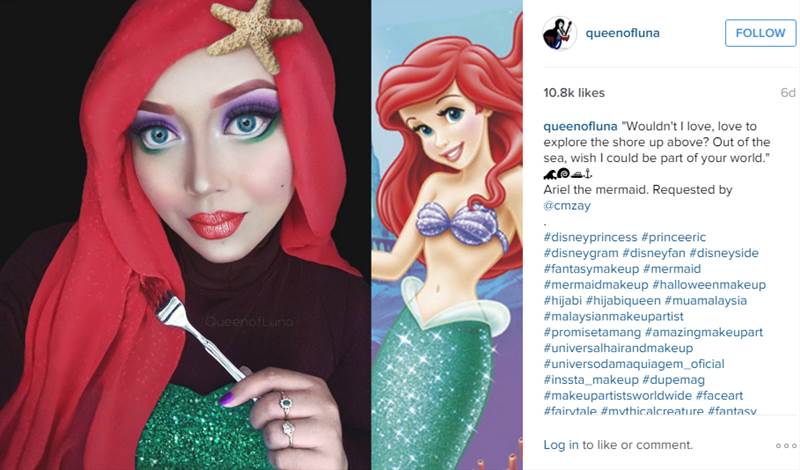 ディズニープリンセスに変身する ヒジャブ女子 Instagramのフォロワーは万超えに ねとらぼ