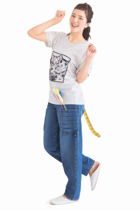 猫にモテるために設計されたジーンズ 「にゃんとしっぽ付き 猫モテ ...