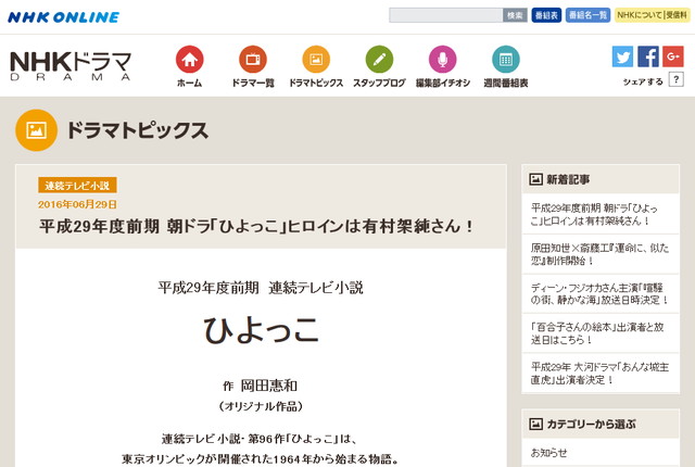 有村架純がnhk朝ドラ ひよっこ で主演 行方不明の父を探す17歳少女に ねとらぼ