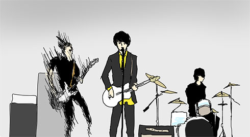 荒ぶってるのが通常モード Unison Square Gardenのベーシスト 田淵の動きを表現したイラストが的確すぎる ねとらぼ