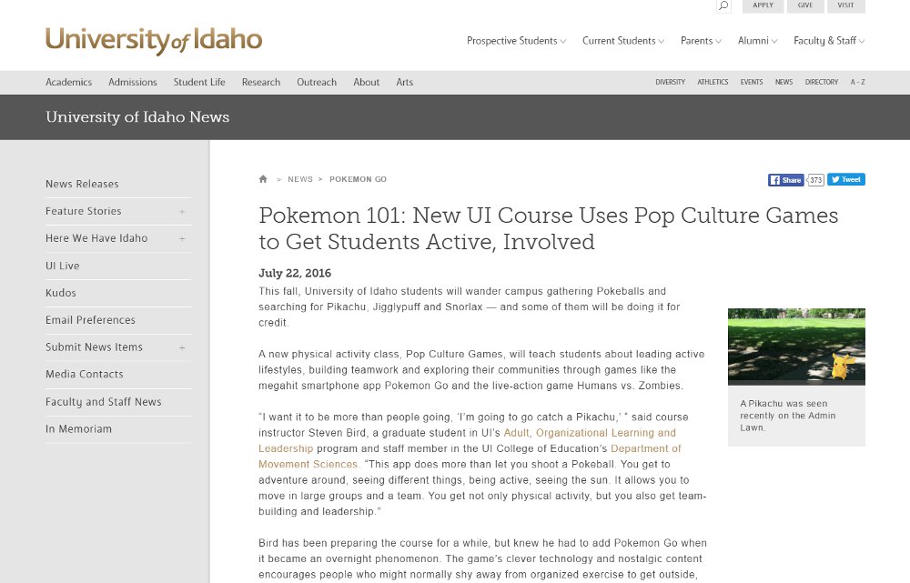 米 アイダホ大学が ポケモンgo を授業に取り入れると発表 学生はピカチュウやプリンを探してキャンパスをさまようだろう ねとらぼ 米 アイダホ大学が ポケモンgo を授業に取り入れると発表 学生はピカチュウやプリンを探してキャンパスをさまようだろう ねとらぼ