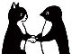 ネコとペンギンがおててつないでる……！　Suicaペンギンの作者・坂崎千春さんの展示「ペンギン百態 II」が3月に開催決定