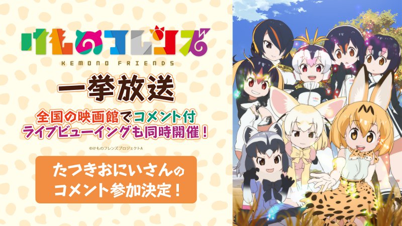 たつきおにいさんがコメントで参加するよ ニコ生で けものフレンズ 全12話一挙放送 ねとらぼ