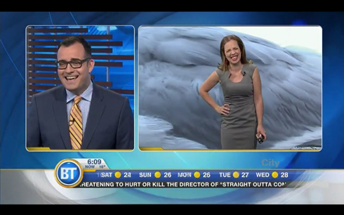 カナダのニュース番組、巨大カモメが映り込むハプニング
