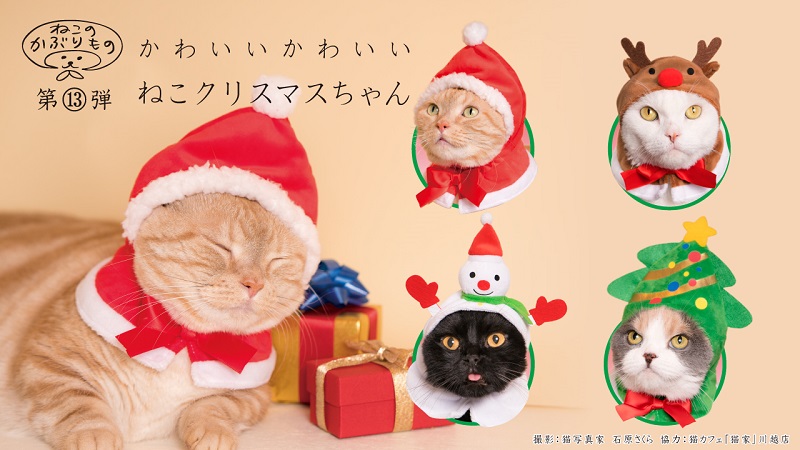 今年は“ニャンタクロース”が現れる！ ねこのかぶりものガチャ