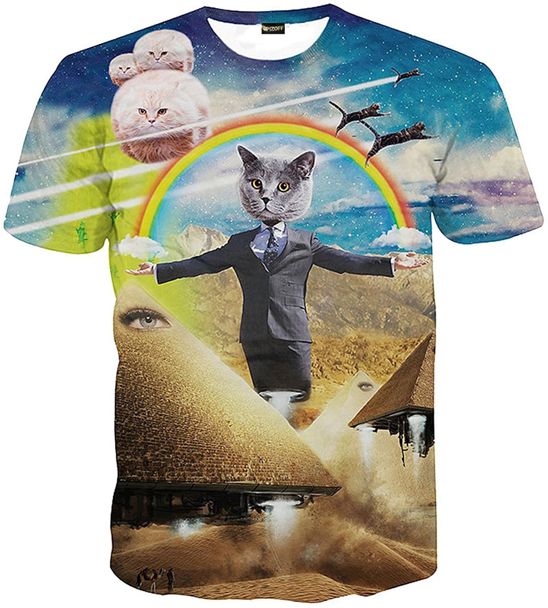 あの サイケデリック猫tシャツ がサイバーマンデーでまもなくセール開始 手から虹を出す猫tシャツ 猫の口から滝がドバァtシャツ など 1 2 ページ ねとらぼ