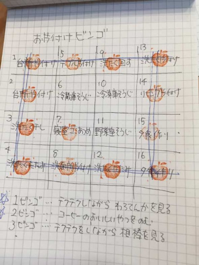 お片付けビンゴ 母 楽しそう アイデア 家事