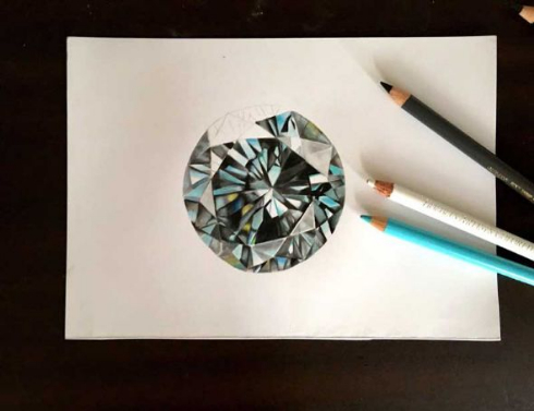 宝石 イラスト 色鉛筆