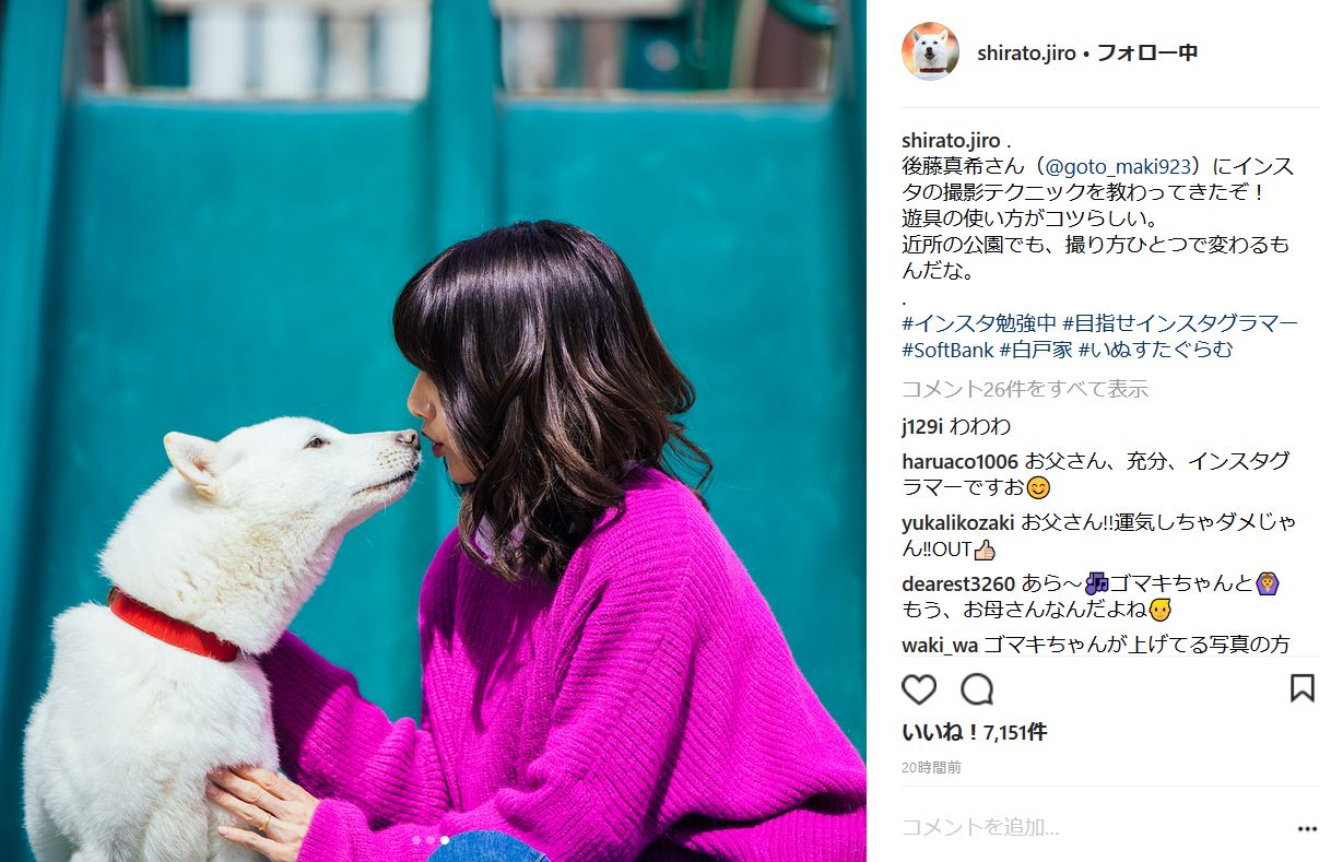 キス顔はご褒美です 白戸家のお父さん犬が後藤真希と公園デート L Skfigshi003 Jpg ねとらぼ