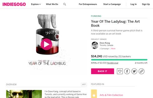 Year Of The Ladybug The Art Book アートブック クラウドファンディング ホラーゲーム