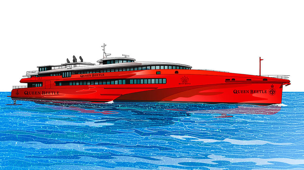 おぉぉ 赤い船体かっこよすぎ Jr九州高速船が新型客船 クイーンビートル 発表 デザインは水戸岡氏 ねとらぼ