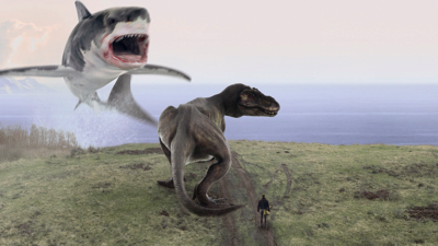 サメと聖剣とティラノサウルス 時空を越えて戦う最新作 シャークネード ラストチェーンソー わけわからんすぎる場面カット解禁 ねとらぼ