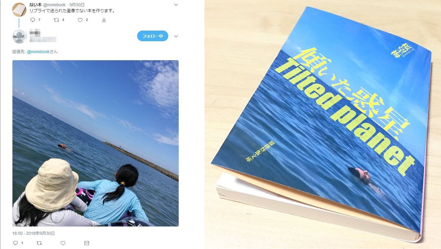 送られてきた画像で ない本 を作るtwitterアカウントがわくわくする ただの海水浴写真が壮大な本格sf小説に ねとらぼ