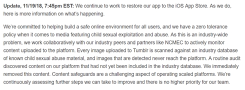 Tumblr、iOSアプリが配信停止中　理由は児童ポルノへの対応