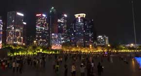 深セン ビル LEDマッピング 中国 改革開放40年 記念行事