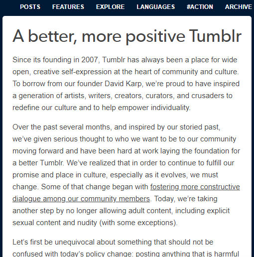 Tumblr 12月17日から成人向けコンテンツ禁止に ねとらぼ